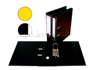 Mape reistrs A4, 75mm, neapkalts, PP+PP, Dzeltens, X FILE
